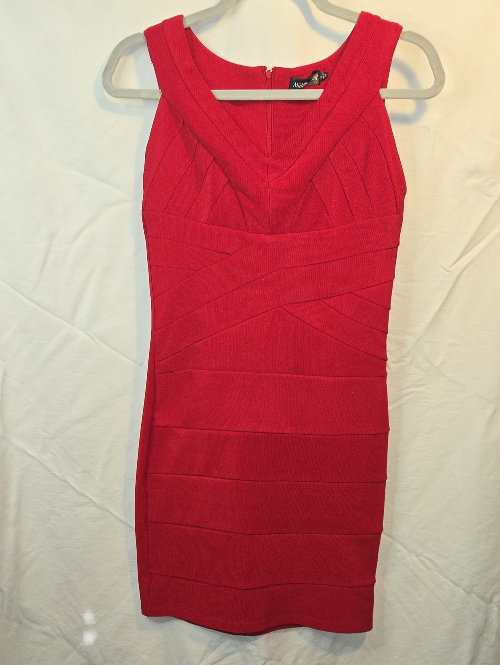 Sleeveless Red Bandage Mini Dress by Midnight Doll